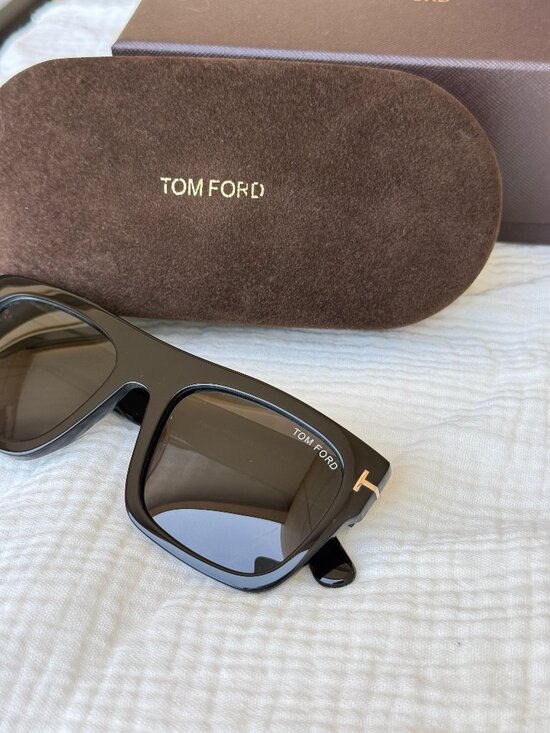 Tom Ford Fausto TF711 01A Black Square Sunglasses Made in Italy